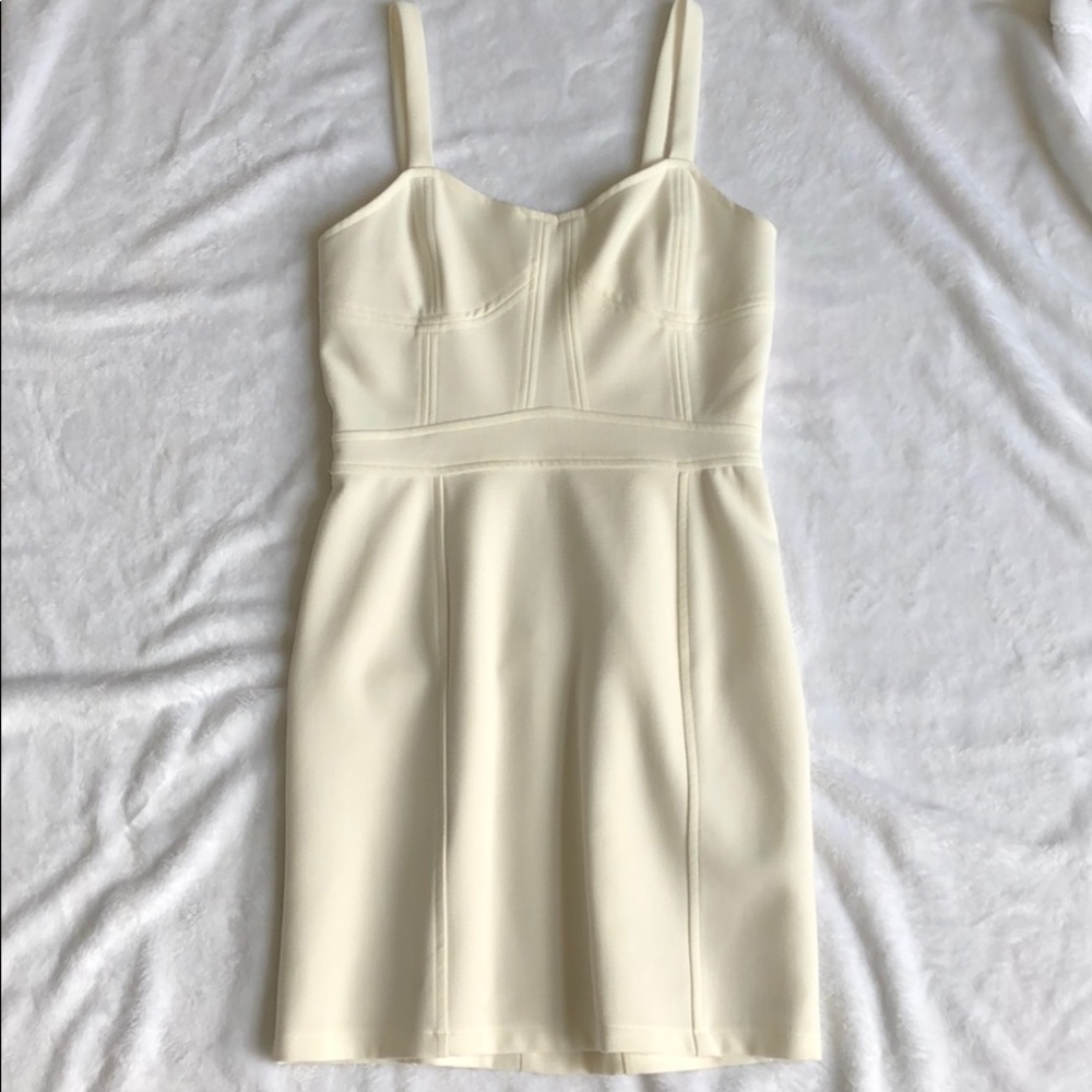 Off white sparkle & fade dress with cutout back